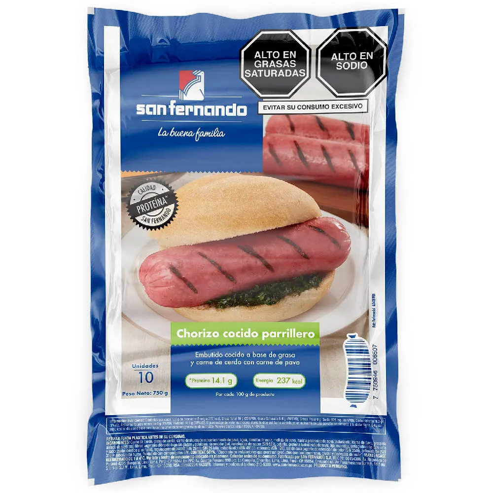 Chorizo Parrillero Precocido x 10 Und