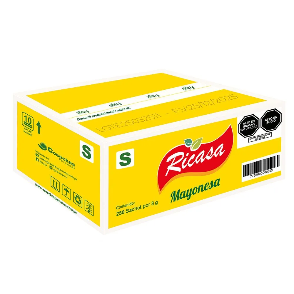 Mayonesa Sachets 8 gr x 250 und