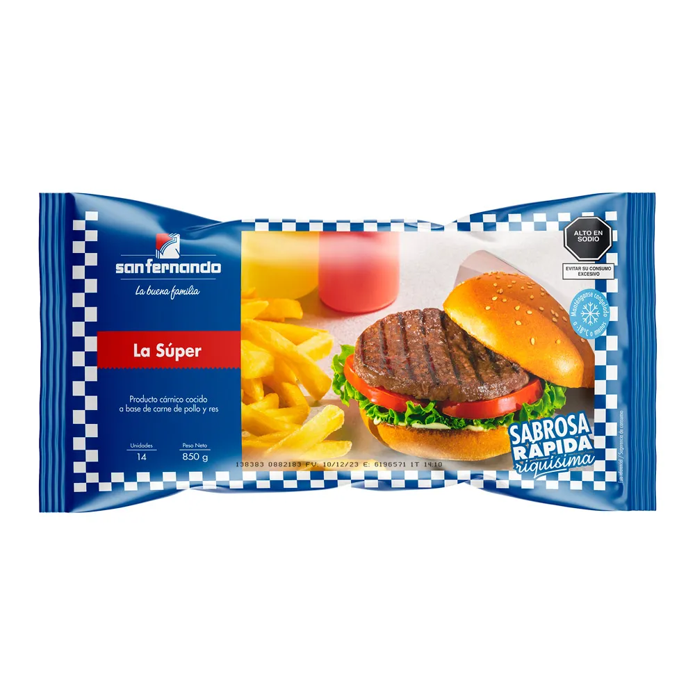 Super Rica Hamburguesa de Carne x 14 Und